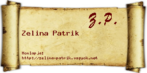 Zelina Patrik névjegykártya